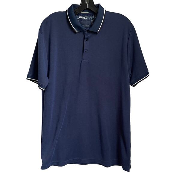 Denim & Flower Other - Men's Denim & Flower Ricky Singh Navy Short Sleeve Polo Casual Office Shirt XL